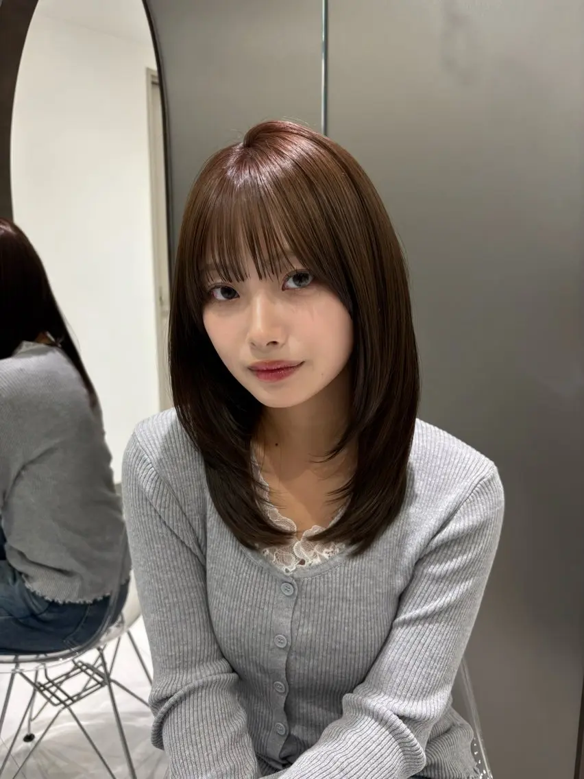 ミディアム 似合わせno.1💎 韓国ヘア特化まなかのヘアスタイル