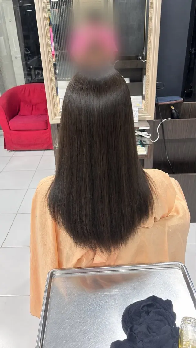 ロング カラー ベージュカラー オリーブベージュ ヘアカラー トリートメント カラー＆縮毛モデル/ Musa💕🪽のヘアスタイル