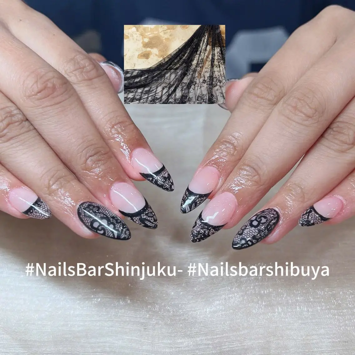 ネイル フラッシュネイル フレンチネイル ジェルネイル ガラスフレンチ 氷ネイル・うるうるネイル NAILS BAR SHINJUKUのネイルデザイン