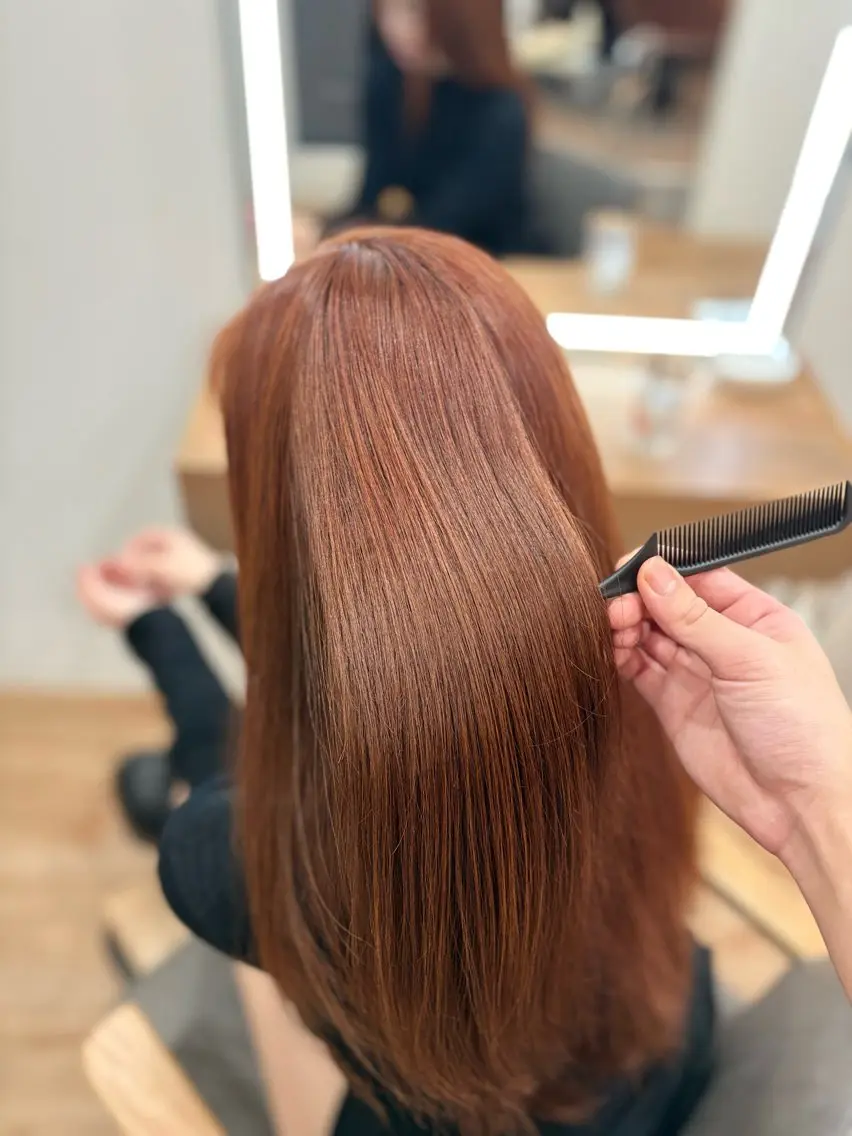 カラー ブリーチ ブラウンカラー ブリーチなしカラー オレンジ オレンジブラウン little syotaroのヘアスタイル
