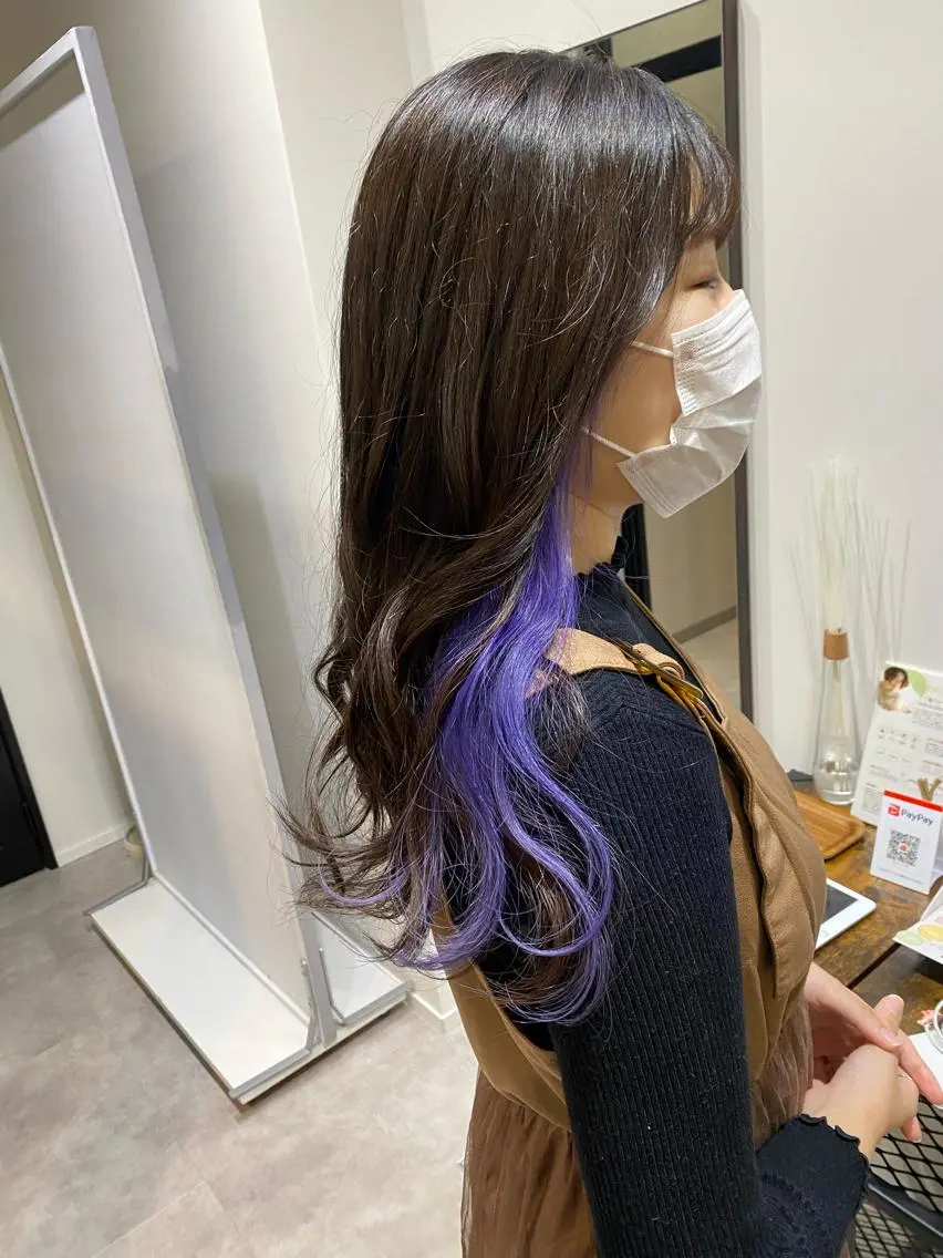 🍒イヤリングカラー(ブリーチ込み+超音波トリートメント付き)🍒ケアブリーチ付き✨の写真