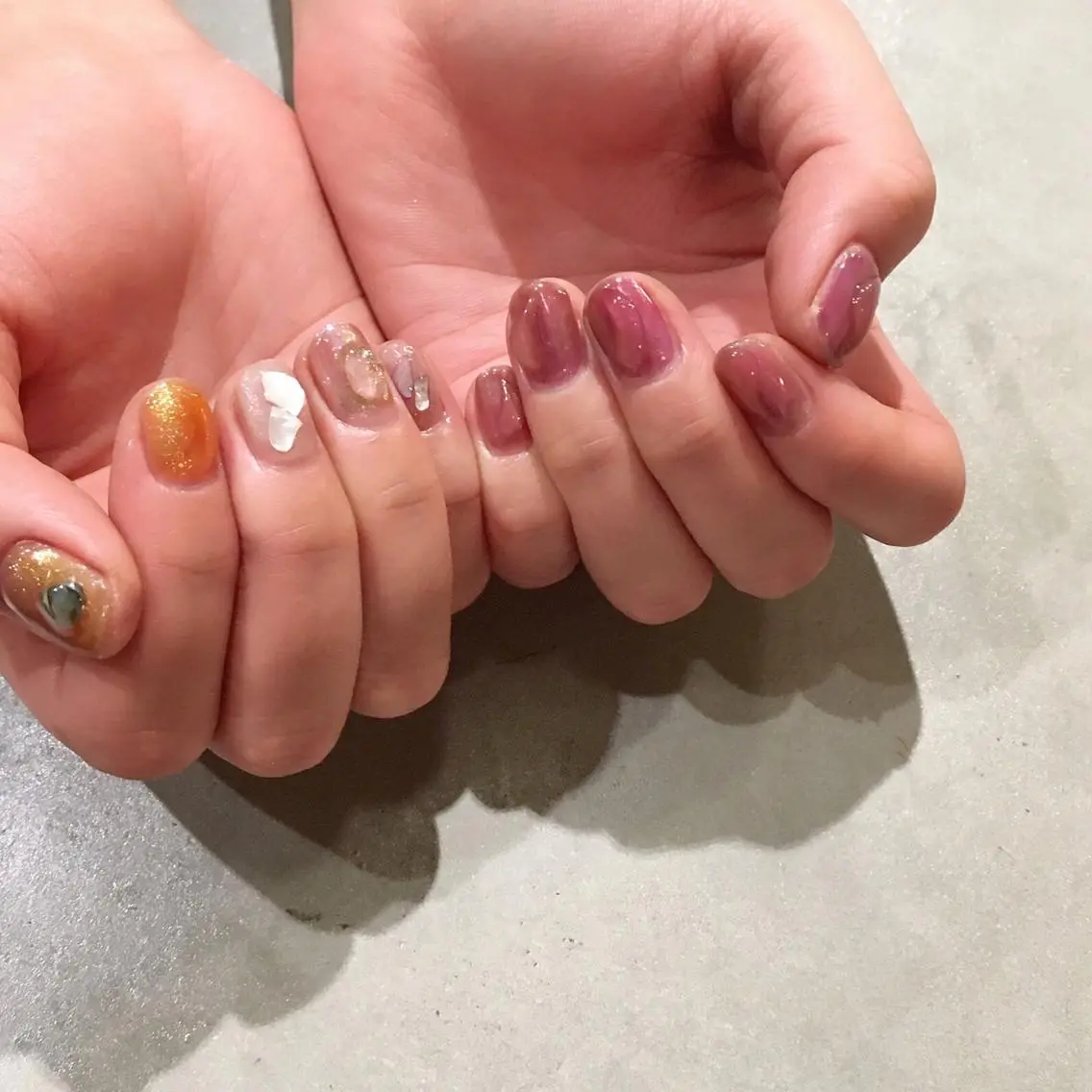 ネイル アートネイル 長さ出し ジェルネイル マットネイル ミラーネイル ハンドネイル nail salon Soeurのネイルデザイン