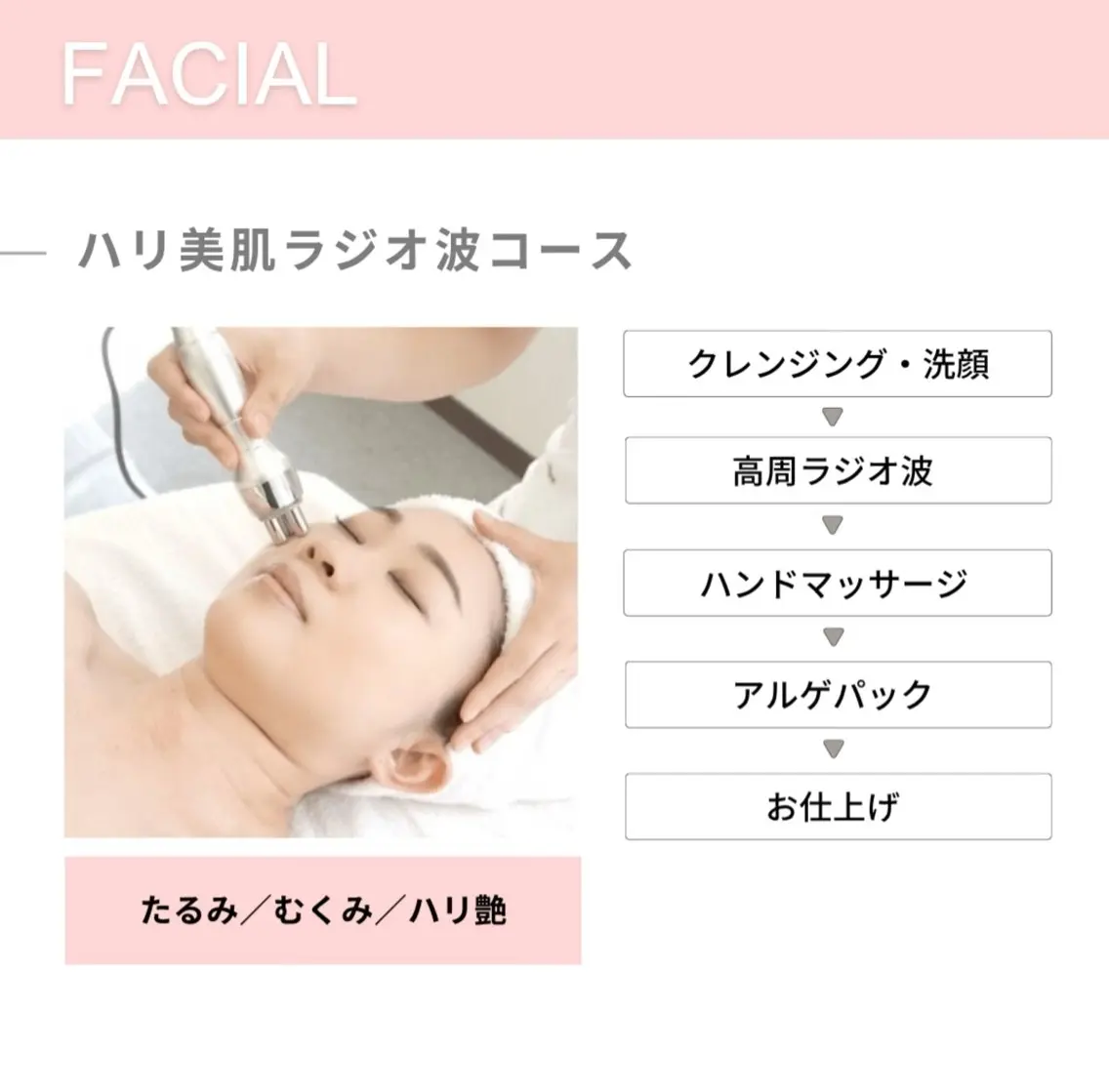 【美肌/むくみケア】《温》ラジオ波コース  70分 ¥5200→¥4,200の写真