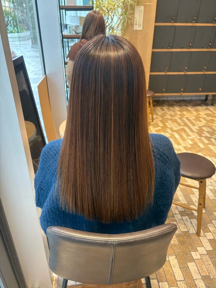 ロング カット ヘアカラー 縮毛矯正 ノンダメージカラー/ ボブ/RINのヘアスタイル