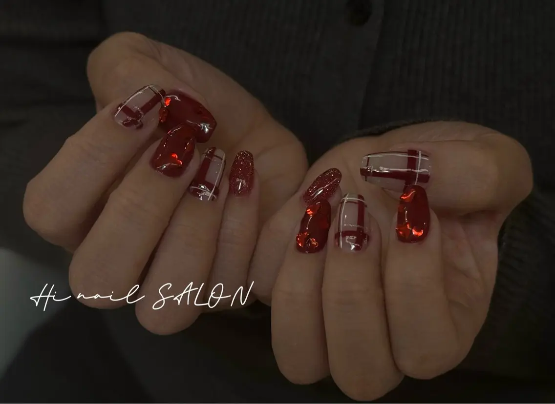 ネイル チークネイル フレンチネイル 韓国ネイル マグネットネイル 持ち込み LINEA.nail STUDIOのネイルデザイン