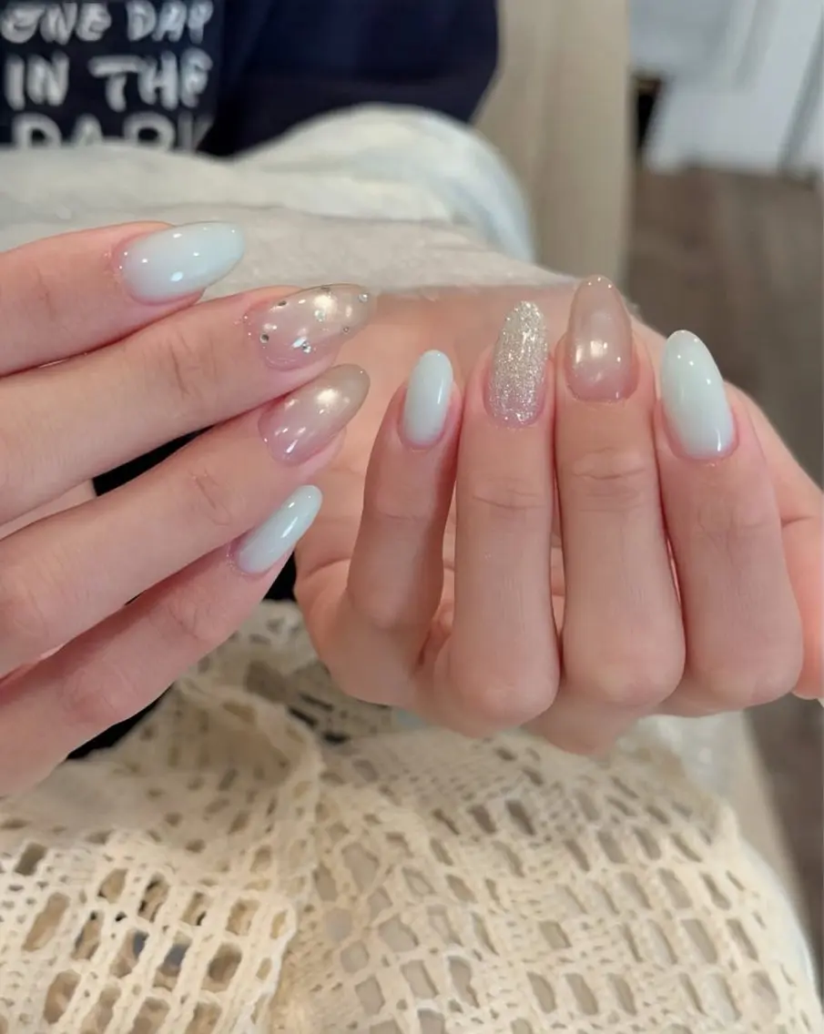 ネイル チークネイル ドット フレンチネイル グラデーション 韓国ネイル Minette nailrinrinのネイルデザイン