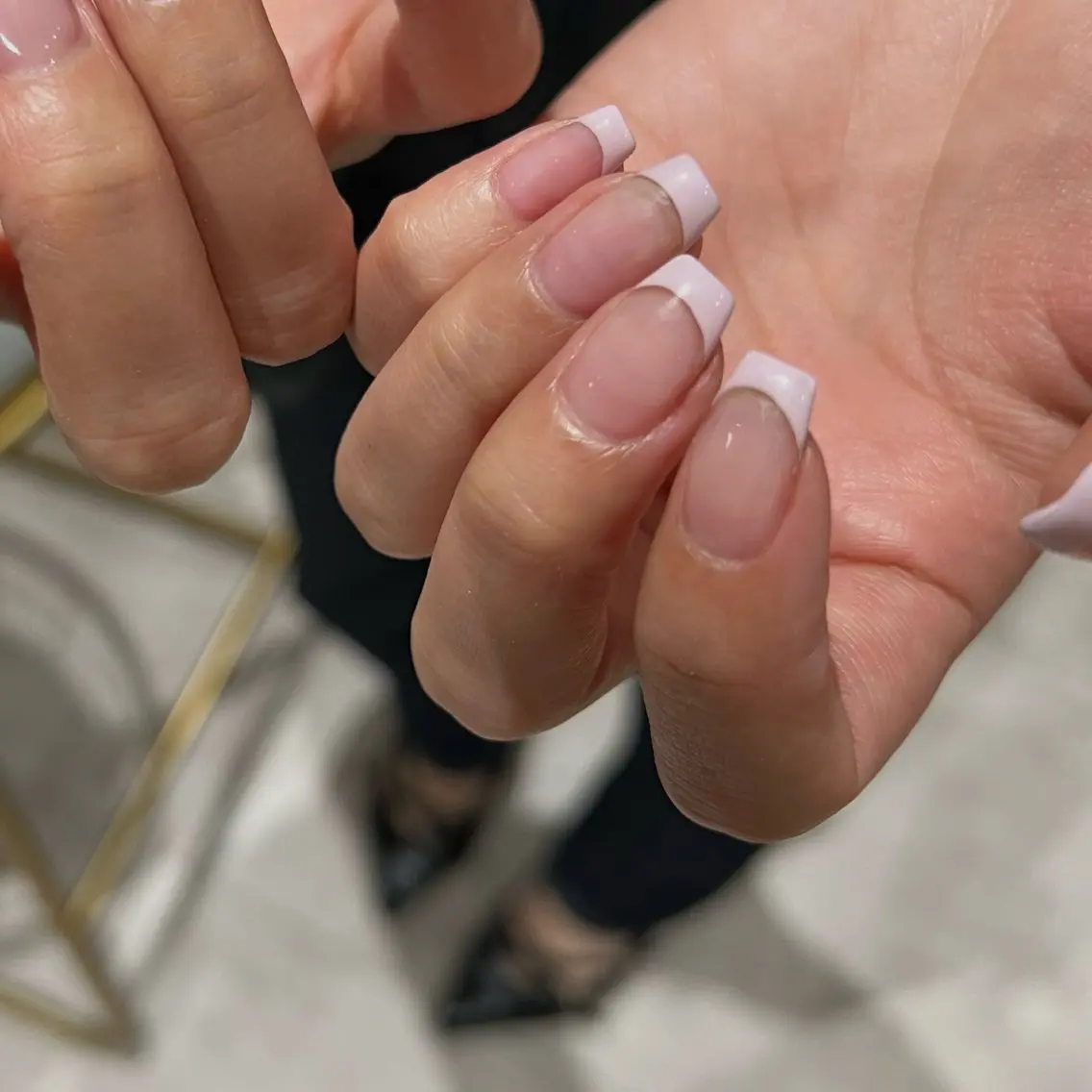 【ハンド】フレンチ クリアベース オフ有りの写真