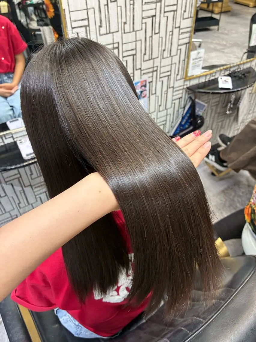 ロング 縮毛矯正 北村 理奈のヘアスタイル