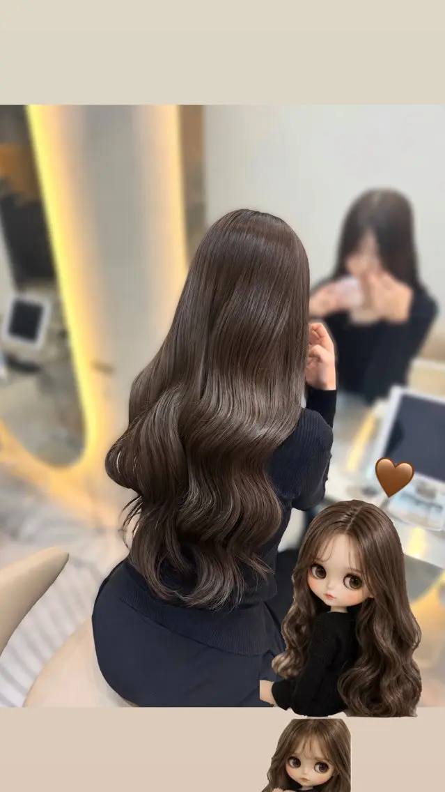 ロング ボブ 韓国風ヘア レイヤーカット ロング 縮毛矯正 カット ヘアカラー 韓国トレンド💓‪ 阿部あんじゅのヘアスタイル