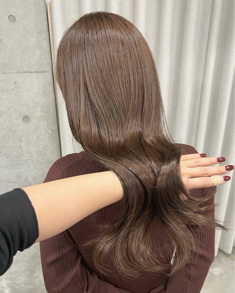 セミロング カラー カット ヘアカラー トリートメント akane/オリーブ /ボブパーマのヘアスタイル
