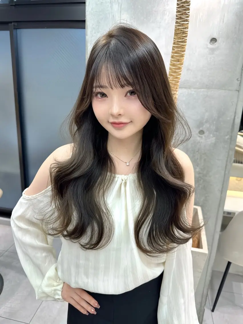 ロング カラー ヘアカラー トリートメント 《髪質改善✖️オリー ブ🧸》小嶋拓也のヘアスタイル