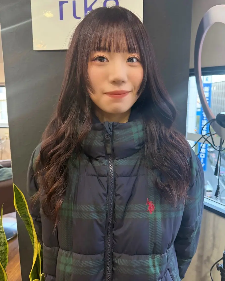ロング カラー ラベンダーカラー ピンクカラー ピンクラベンダー レイヤーカット ヘアカラー 韓国ヘア 🎀華澄のヘアスタイル