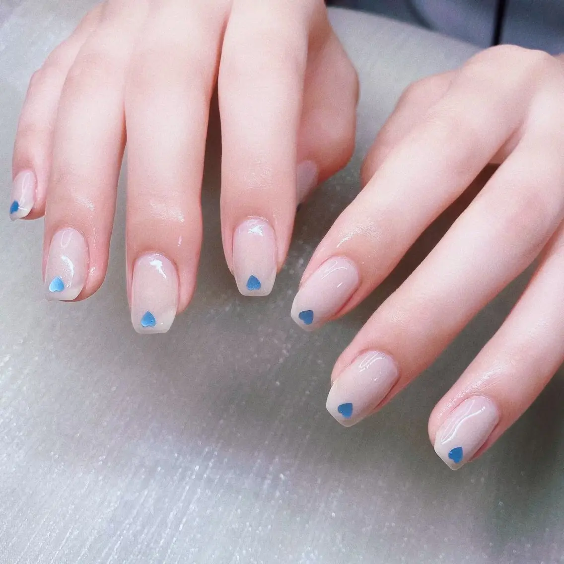 ネイル 長さ出し ハート ハンドネイル Nailist suzuのネイルデザイン