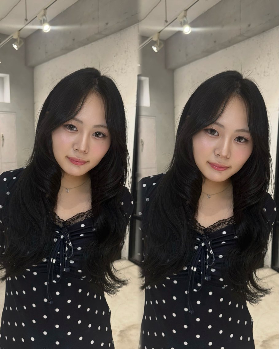 ロング カラー 黒髪 レイヤーカット カット ヘアカラー トリートメント あんな🦋レイヤー カット/透明感カラーのヘアスタイル