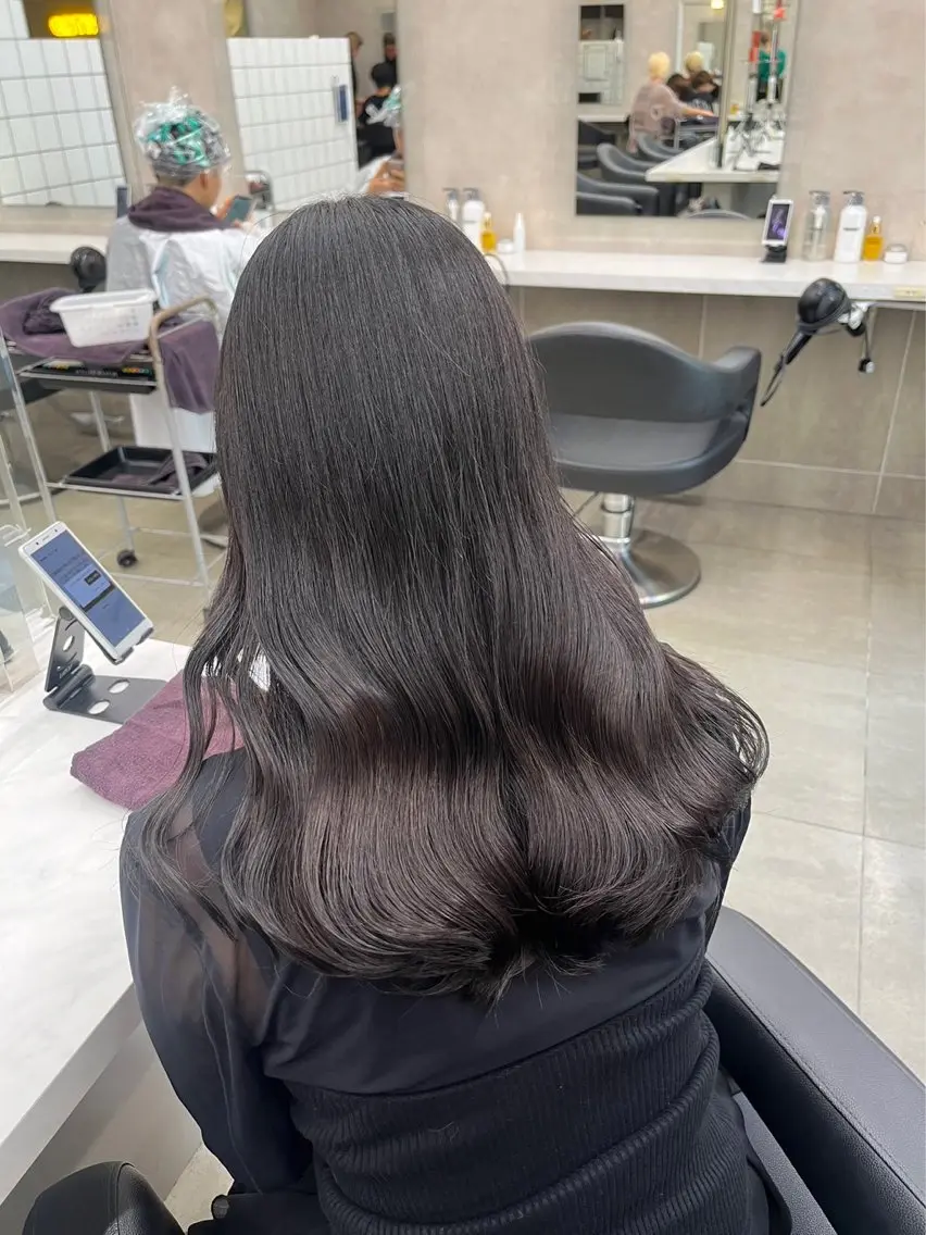 セミロング カラー パーマ ヘアアレンジ メンズ キッズ 韓国系🇰🇷🩶 艶暗髪/MEIのヘアスタイル