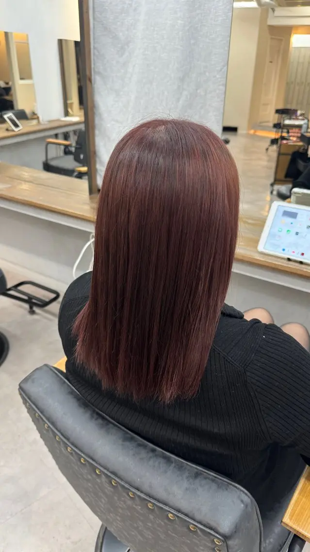 ミディアム カラー ブラウンカラー ピンクカラー ピンクブラウン 似合わせボブカット Anonのヘアスタイル