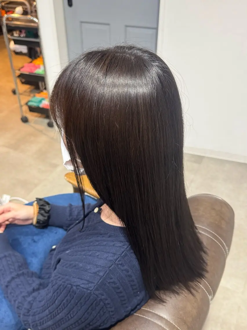 セミロング カラー ヘアカラー トリートメント 暖色  艶カラー/ 蒔田 爽真のヘアスタイル