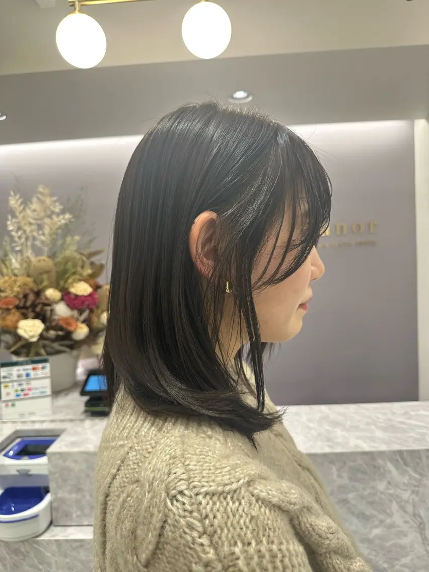 セミロング カラー カット ヘアカラー トリートメント ヘッドスパ 韓国レイヤー✨ yasuko銀座のヘアスタイル