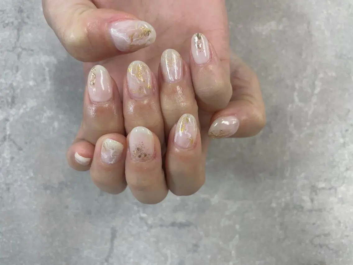 ネイル 大理石ネイル(マーブル) ハンドネイル foglia❁. ⌇imamuraのネイルデザイン