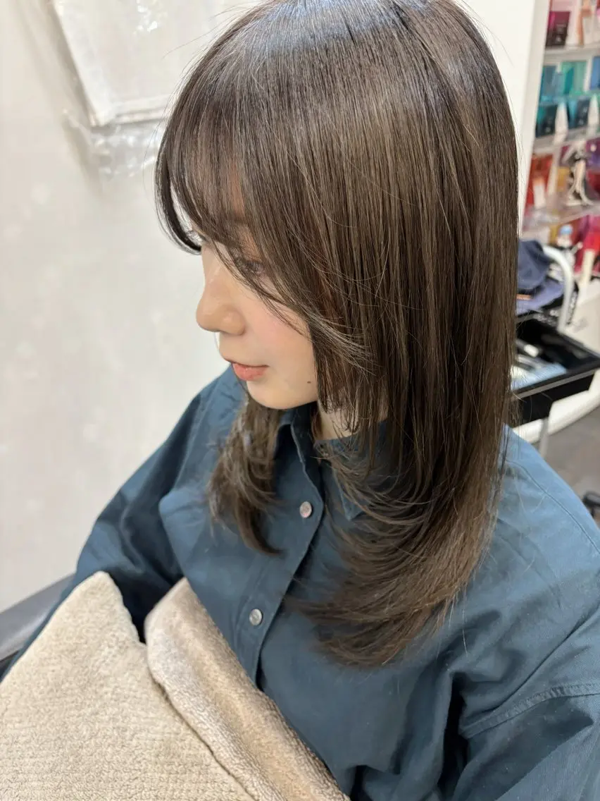 カラー 透明感カラー オリーブグレー カット ヘアカラー トリートメント ヘッドスパ グレージュ/髪質改善 Yamato.hのヘアスタイル