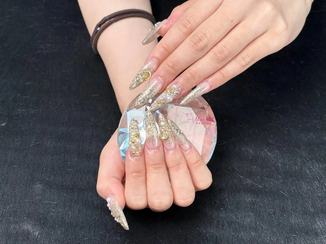 ネイル 桜ネイル 長さ出し フラワーネイル フレンチネイル ジェルネイル ハンドネイル ACon NailSalonのネイルデザイン