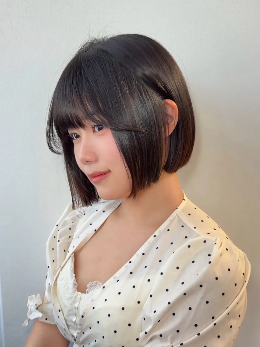 ミディアム カット トリートメント けいし🐬ボブ 美髪縮毛矯正のヘアスタイル