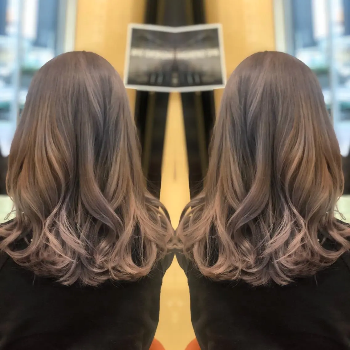 セミロング カット ヘアカラー トリートメント Y Uのヘアスタイル