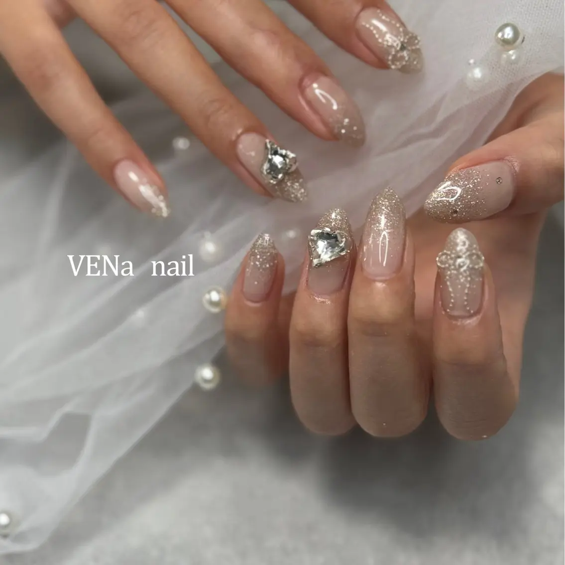 ネイル ラメ(グリッター) 持ち込み 冬ネイル VENa eye＆ nail salonのネイルデザイン