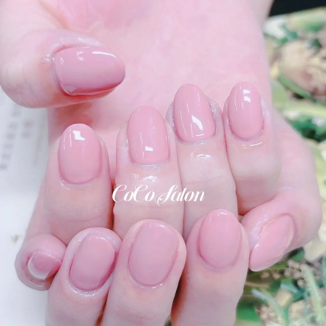 ネイル ジェルネイル ワンカラーネイル ピンク スカルプネイル ワンホンネイル ハンドネイル CoCoSalon ネイル/まつ毛予約のネイルデザイン