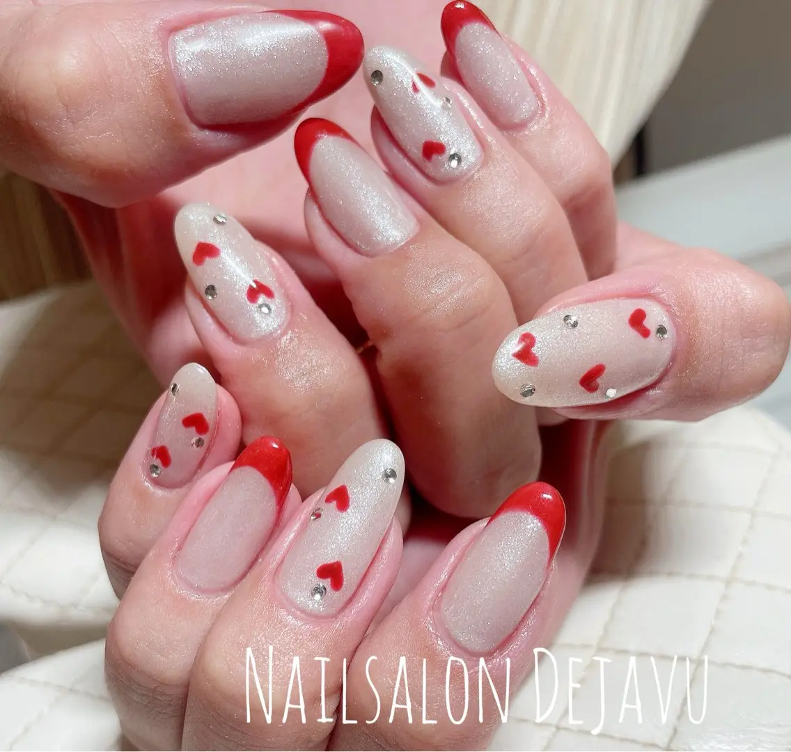 ネイル バレンタイン ハンドネイル Nailsalon Dejavuのネイルデザイン