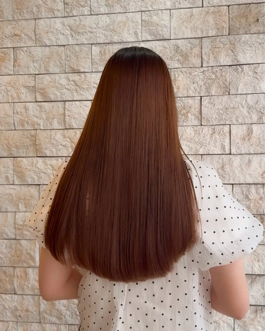 ロング カット ヘアカラー トリートメント yuzua/縮毛矯正 /レイヤー/艶カラーのヘアスタイル