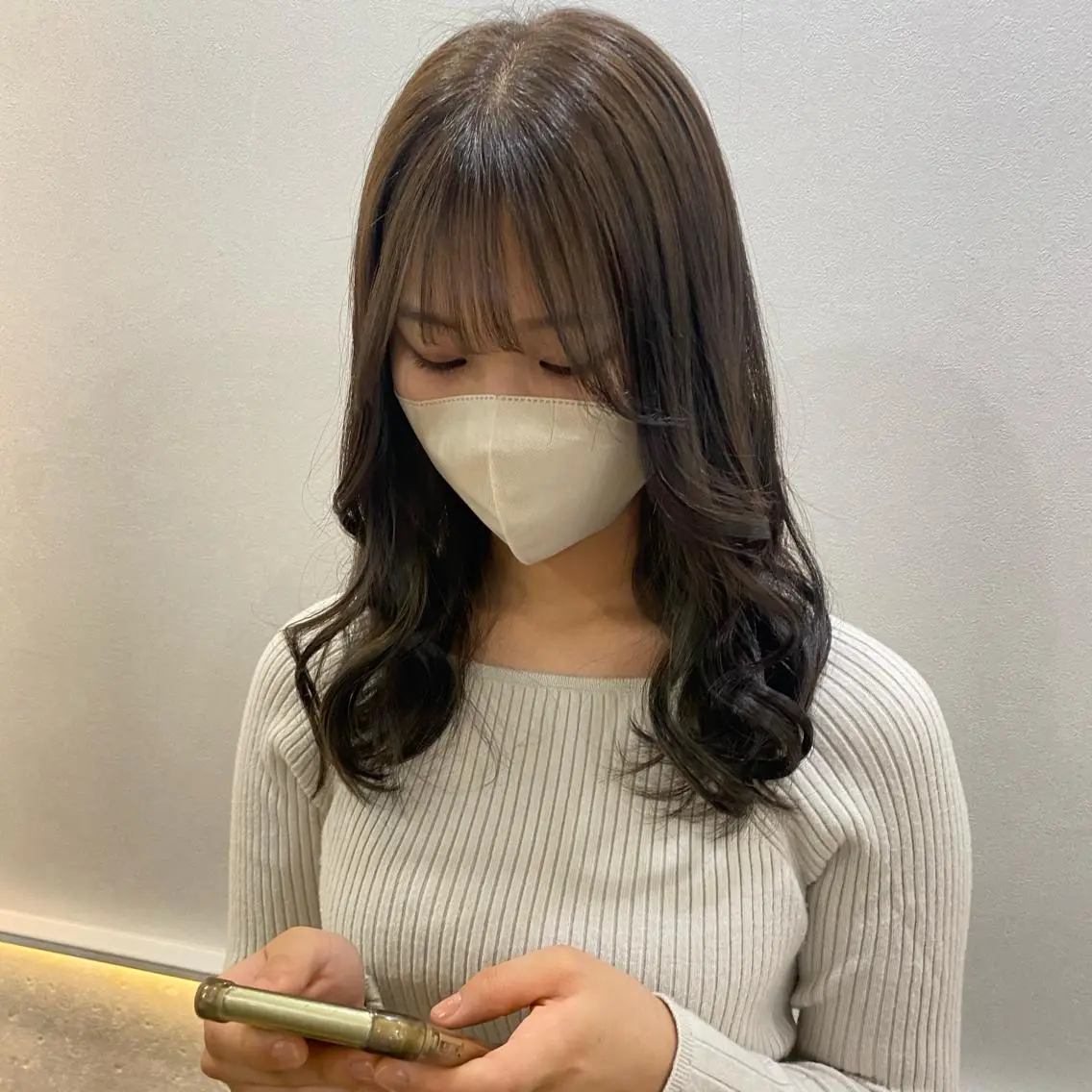 セミロング カラー ヘアカラー Rinka/梅田/ 透け感カラー🤎のヘアスタイル