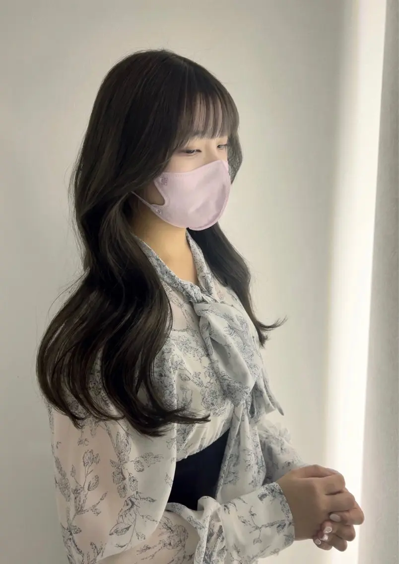 セミロング ヘアカラー トリートメント 韓国ヘア🩶侑矢 艶髪透明感/福岡のヘアスタイル