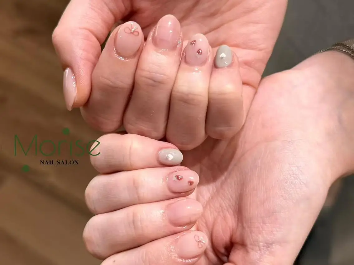 ネイル 長さ出し フットネイル フレンチネイル ジェルネイル ガーリー MoriseNail 表参道のネイルデザイン