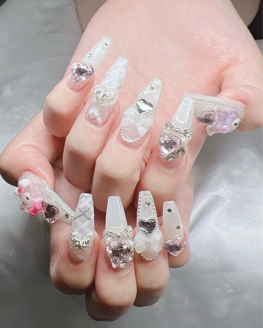 ネイル 長さ出し グラデーション キラキラネイル マグネットネイル ニュアンスネイル Lee Nails チップ長さだし専門店のネイルデザイン
