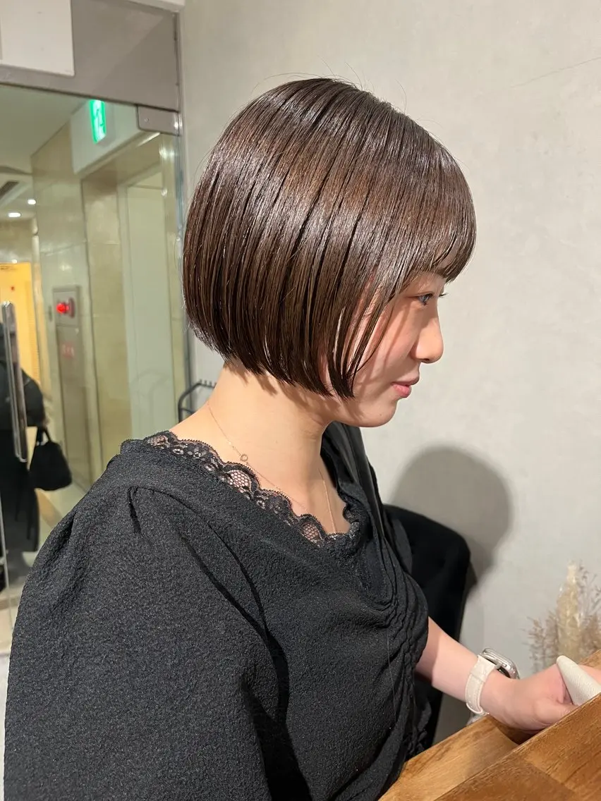 ショート ボブ カット ヘアカラー トリートメント Yurina 💖透明感カラー💖のヘアスタイル