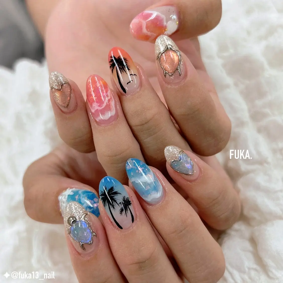 ネイル アートネイル 夏ネイル ハンドネイル Nail♡Fuka. /6月予約受付中のネイルデザイン