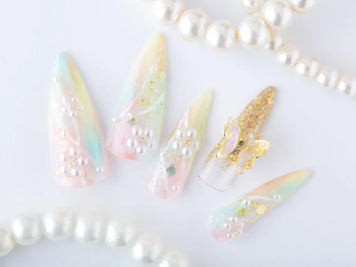 ネイル 桜ネイル 成人式 長さ出し フラッシュネイル フットネイル ハンドネイル 💗🪽Tiary Nail🪽💗のネイルデザイン