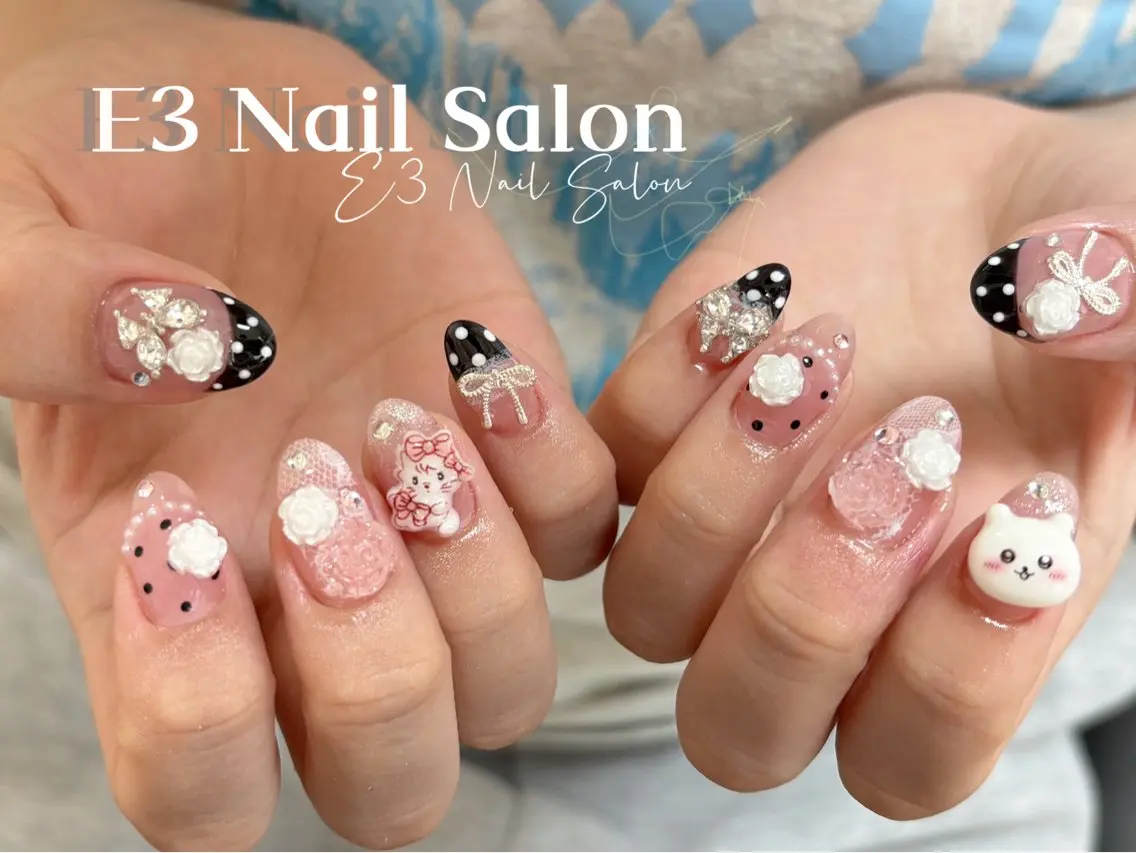 ネイル アニマル柄 オーロラネイル べっ甲ネイル ボルドー ブラウン ハンドネイル E3 Nail Salonのネイルデザイン