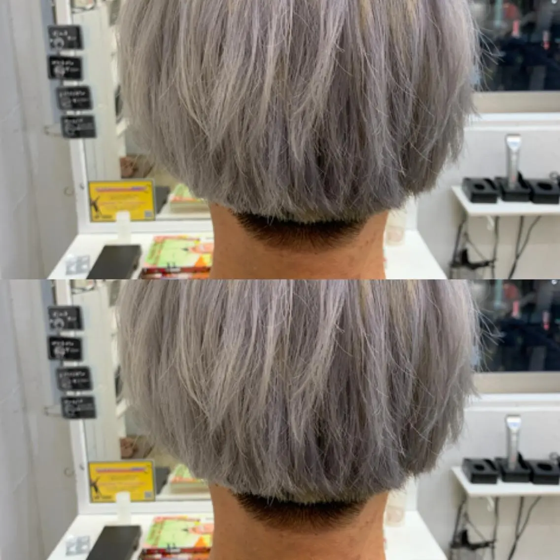 ショート カラー メンズ シルバー ホワイトシルバー メンズ専門店 店長 小柳 裕夢のヘアスタイル