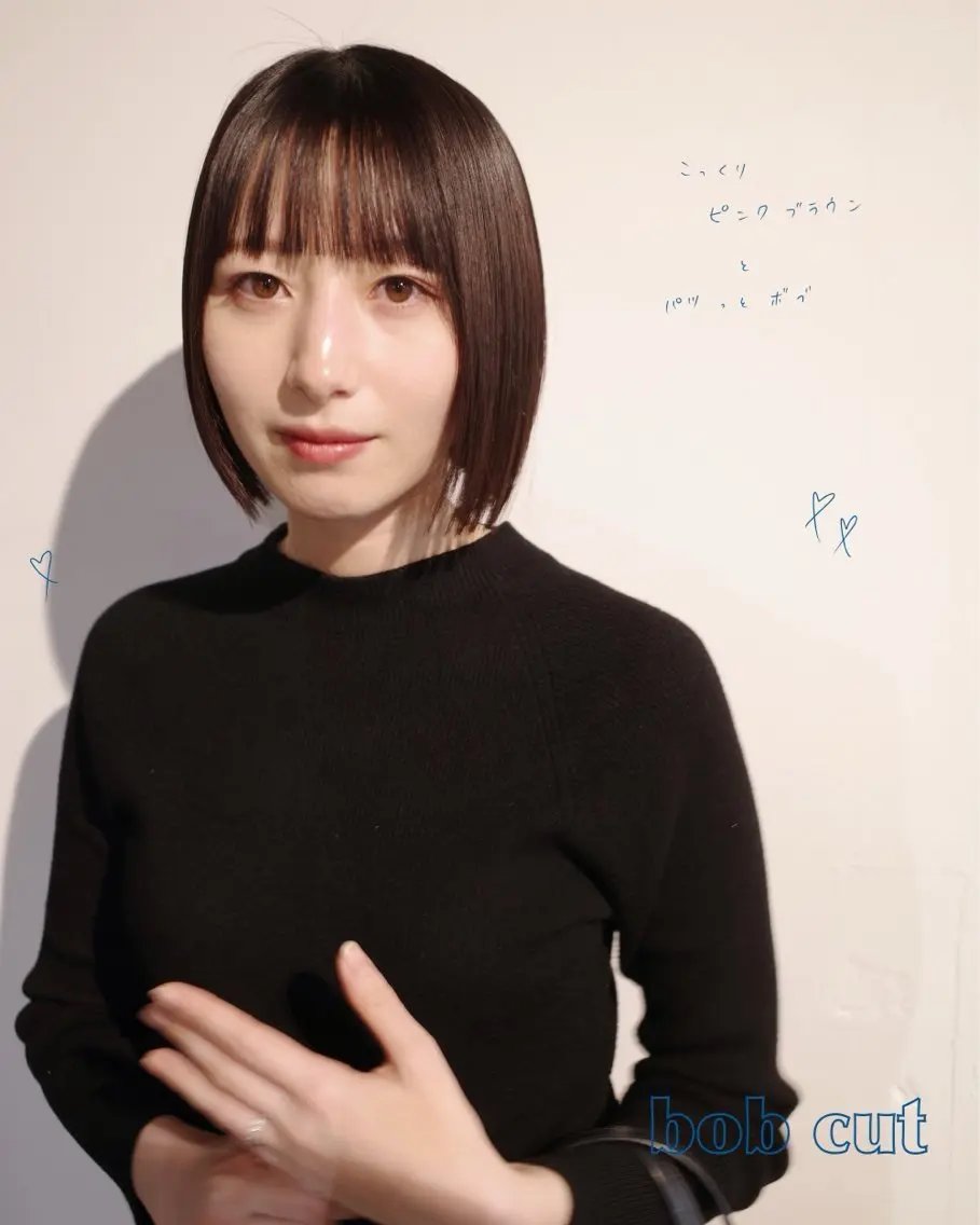 ショート ボブ カット 安藤 結花のヘアスタイル