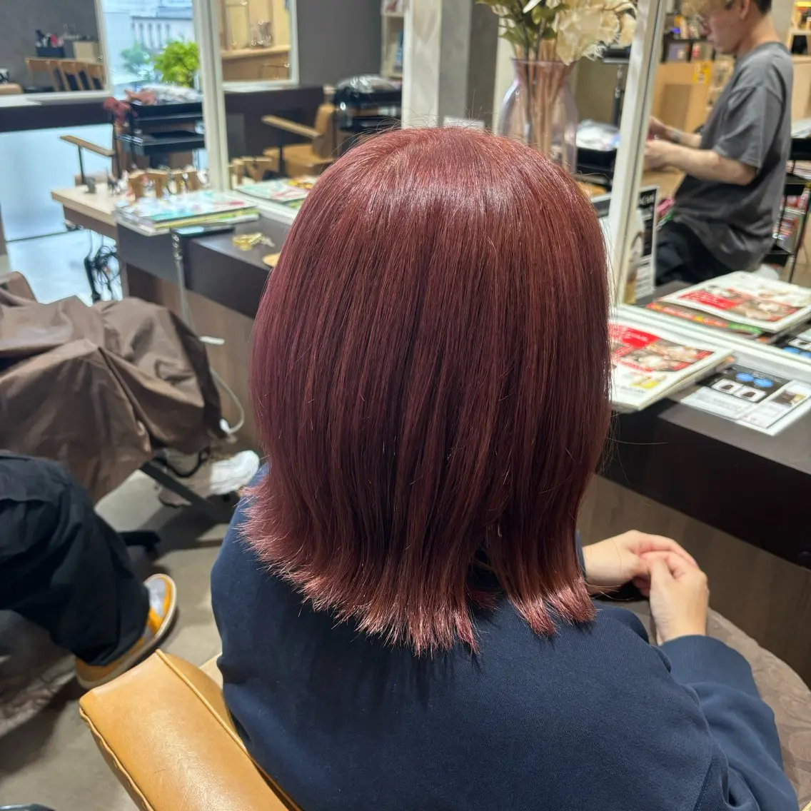 ミディアム カラー ピンクカラー 木村 正幸のヘアスタイル