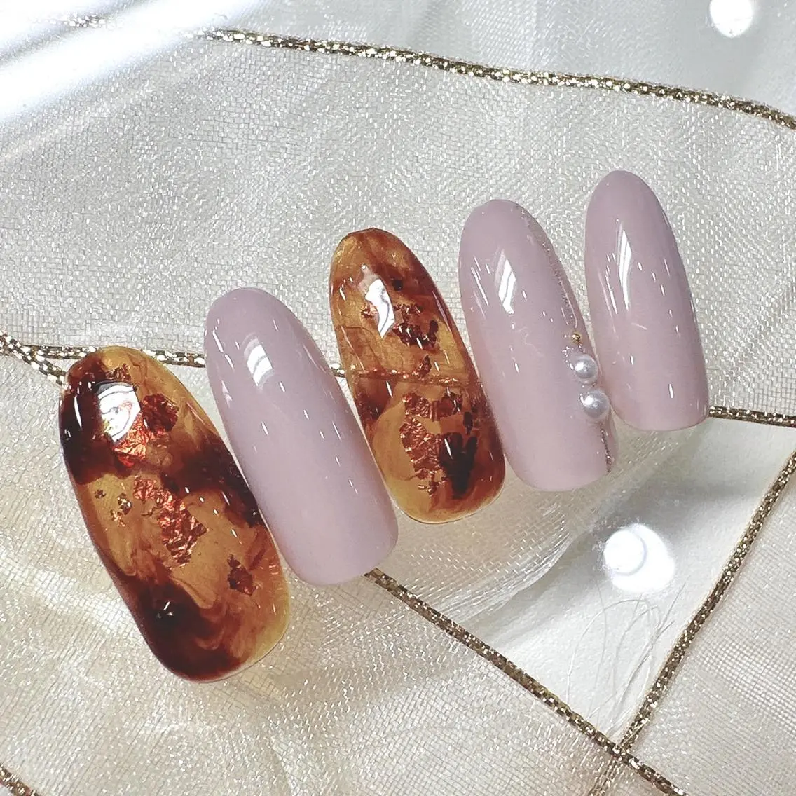ネイル べっ甲ネイル チークネイル ラメ(グリッター) ラメグラデーション SEPTNAIL KOYAMAのネイルデザイン