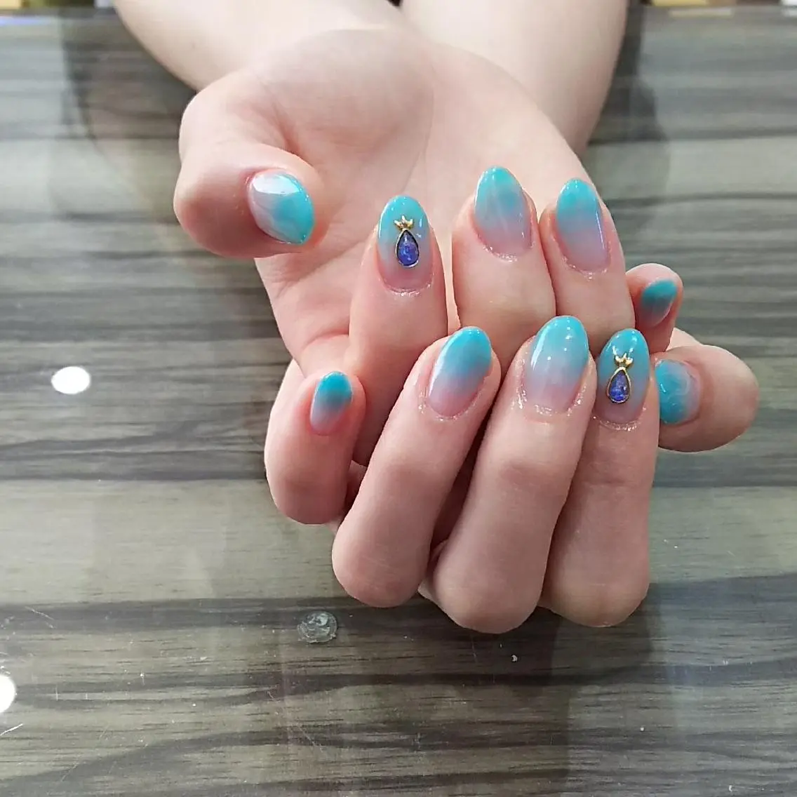 ネイル ブルー Progress Nailのネイルデザイン