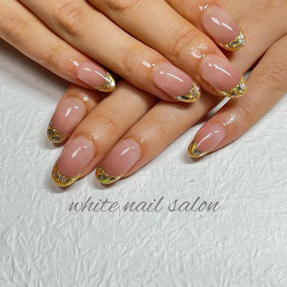 ネイル フットネイル ジェルネイル ハードジェル ラメ(グリッター) 持ち込み ハンドネイル white nail salonのネイルデザイン
