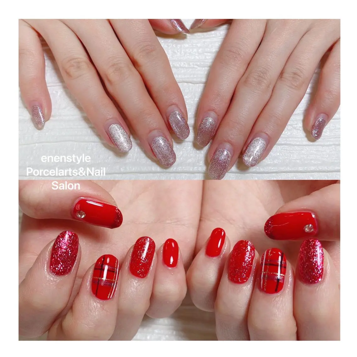 ミディアム ネイル ハンドネイル 🐾enen style 🐾のネイルデザイン