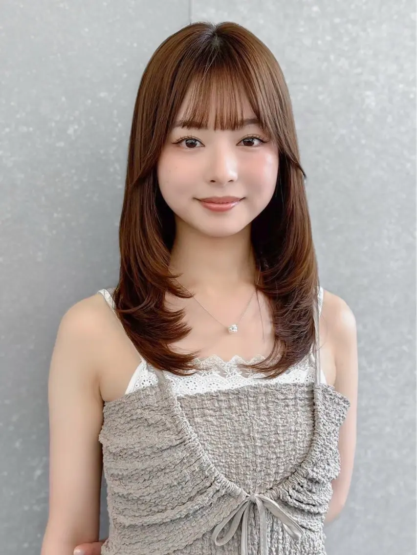 ミディアム カット ヘアカラー トリートメント 久米 春輝のヘアスタイル