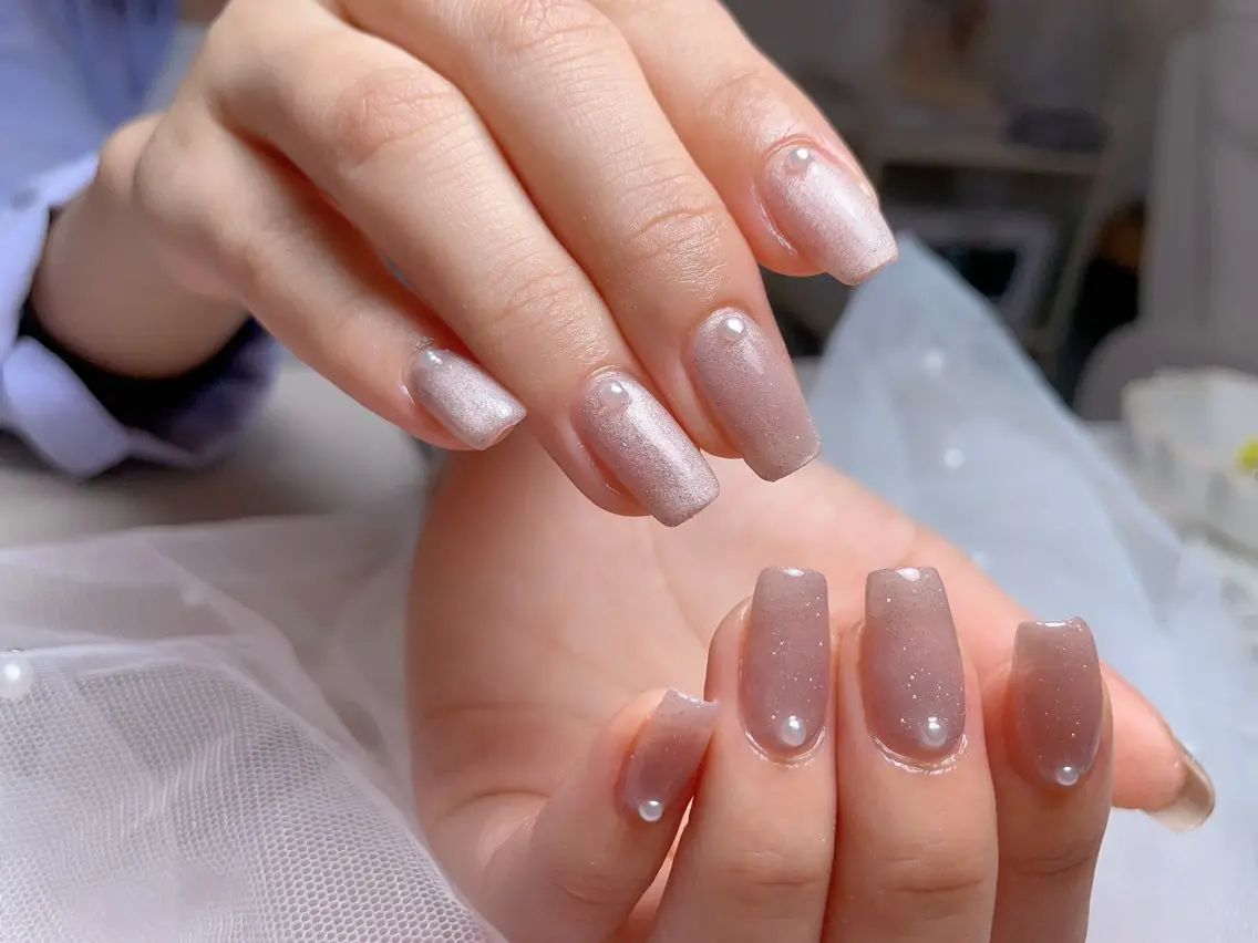 ネイル マグネットネイル ニュアンスネイル オフィスネイル ワンカラーネイル ピンク ハンドネイル Mnail _KKのネイルデザイン