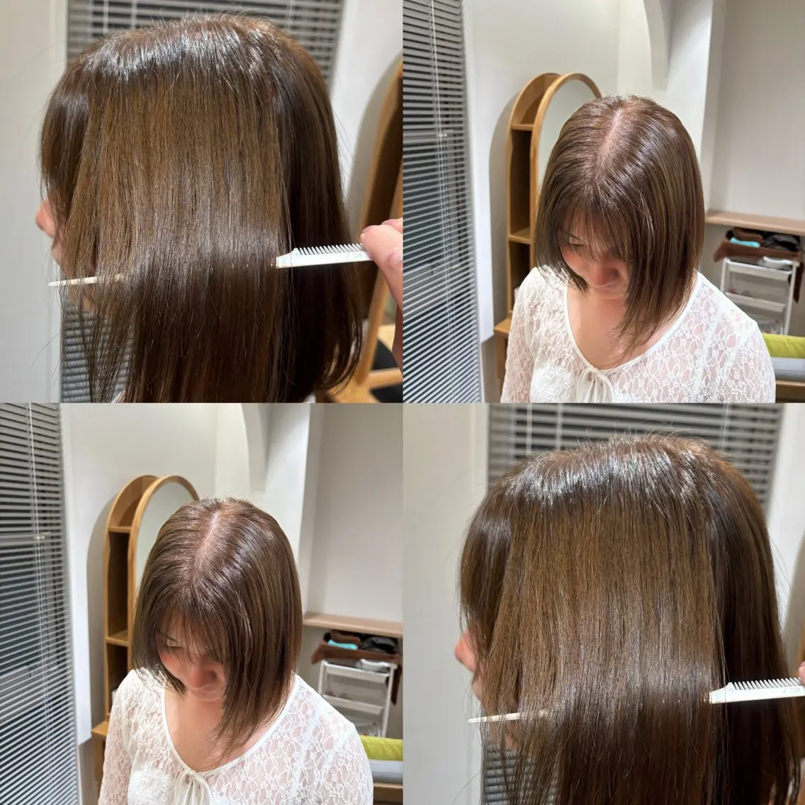 ショート 縮毛矯正 ヘアカラー トリートメント RINNO🌷透明感 カラー/髪質改善のヘアスタイル