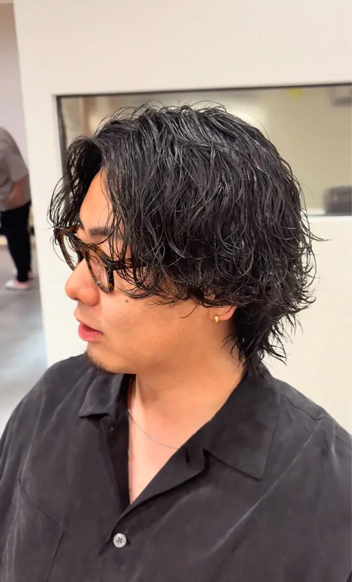 ミディアム カット パーマ 杉井 響のヘアスタイル